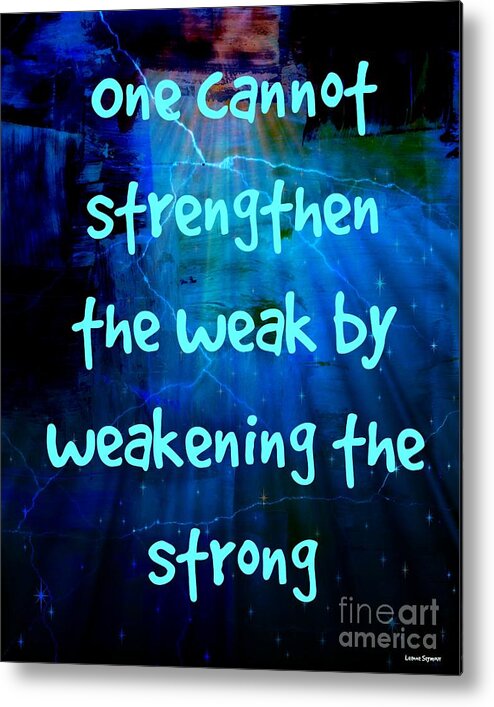 Words Metal Print featuring the mixed media Strength V Weakness by Leanne Seymour
