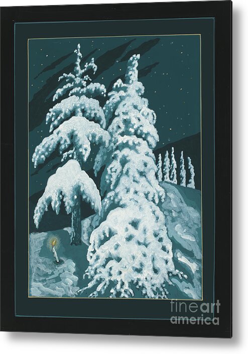 Winter Trees Of Life Metal Print featuring the painting Study for Winter Trees of Life 299 by William Hart McNichols
