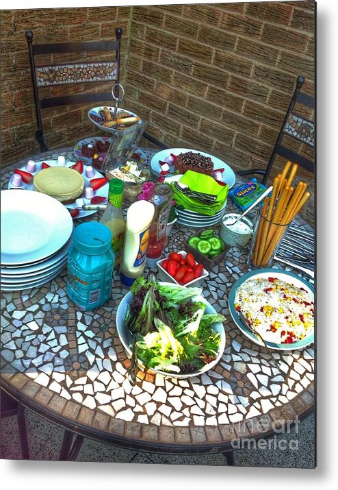 Food Photography Metal Print featuring the photograph Summer Al Fresco Dining by Joan-Violet Stretch