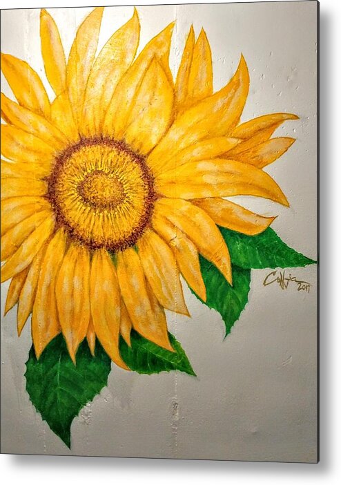 Sunflower Metal Print featuring the painting Sunflower by G Cuffia