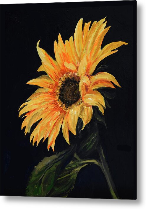 Sunflower Metal Print featuring the painting Sunflower VII by Sandra Nardone