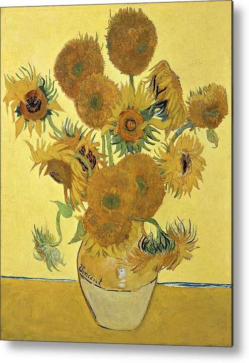 Sunflowers Metal Print featuring the painting Sunflowers, 1888 by Vincent Van Gogh