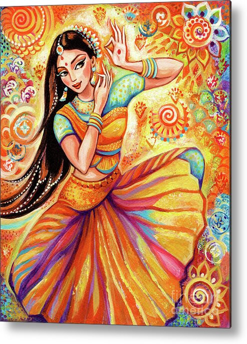 Beautiful Indian Woman Metal Print featuring the painting Sunshine Dance by Eva Campbell