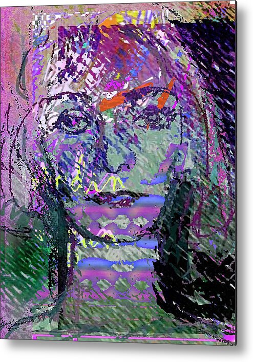 Expression Metal Print featuring the mixed media Susazan by Noredin Morgan