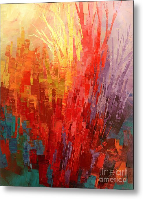 Abstract Metal Print featuring the painting Swagger of a Troubador by Tatiana Iliina