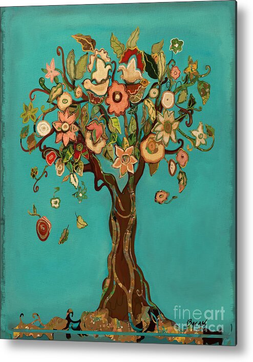 Tree Metal Print featuring the mixed media Sweet Tree by Carrie Joy Byrnes