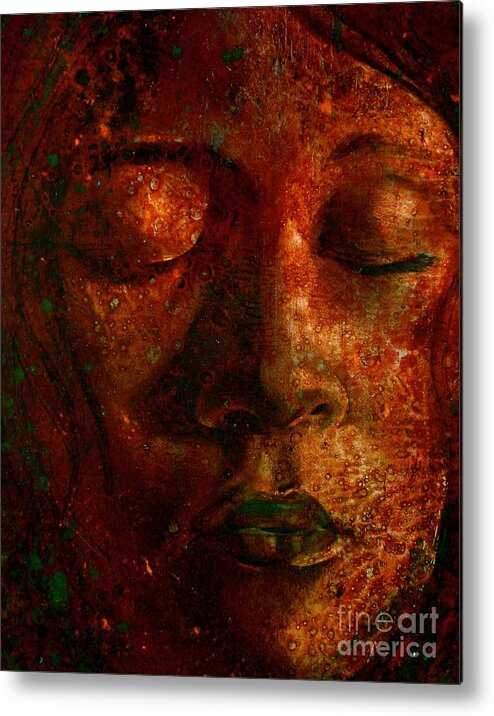 Portraiture Art Metal Print featuring the painting Talia by Laura Pierre-Louis