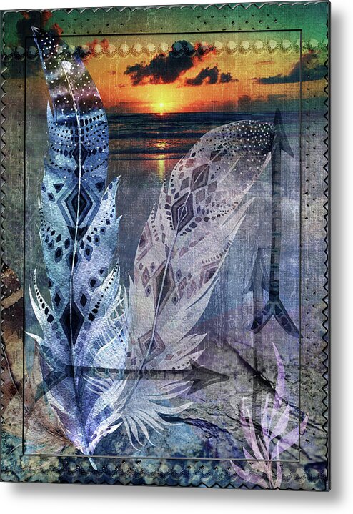 Native American Metal Print featuring the digital art Tapestry by Linda Carruth