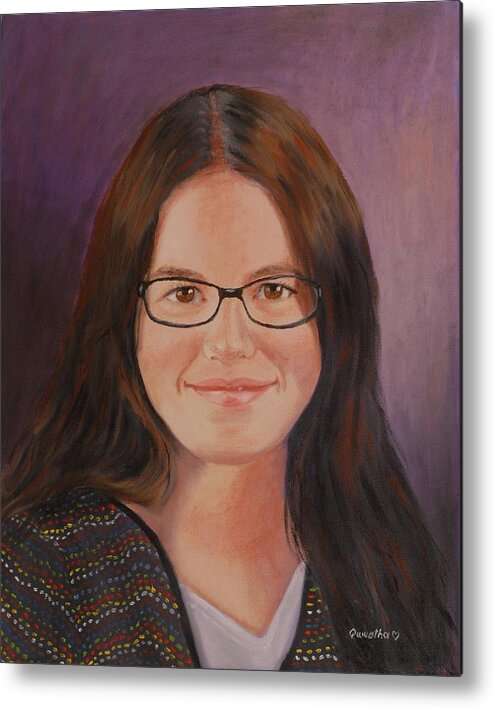 Portrait Metal Print featuring the painting Taylor Snow by Quwatha Valentine