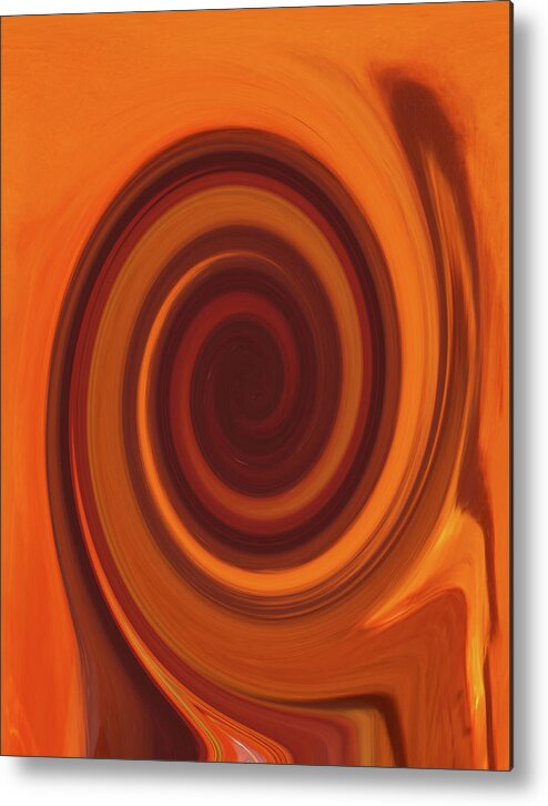 Abstract Art Orange Metal Print featuring the digital art Tea Twirl Right by James Granberry