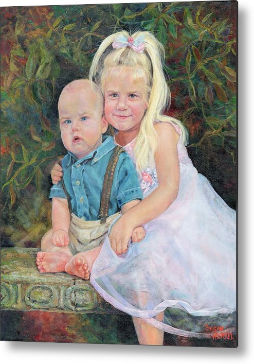 Painting Metal Print featuring the painting Tender Moments by Susan Hensel