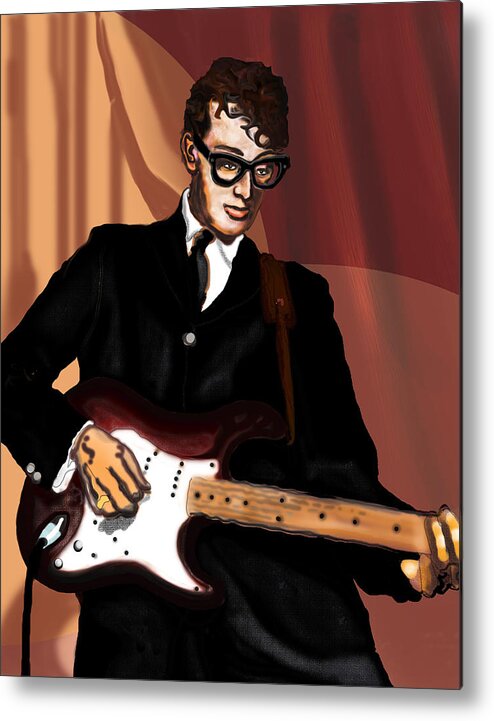 Buddy Holly Metal Print featuring the digital art That'll Be The Day- Buddy Holly by David Fossaceca
