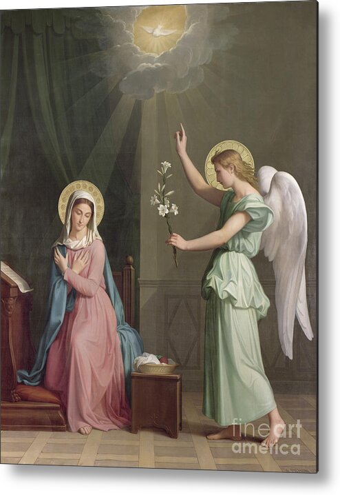 The Metal Print featuring the painting The Annunciation by Auguste Pichon