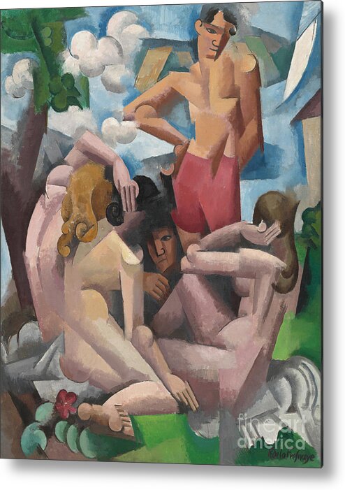 The Bathers Metal Print featuring the painting The Bathers, 1912 by Roger de La Fresnaye