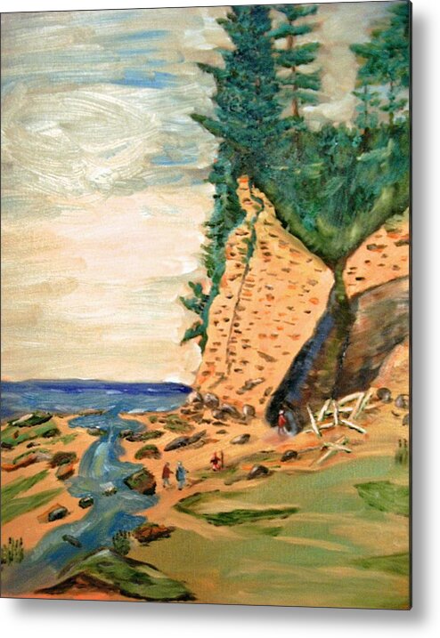 Scenery Metal Print featuring the painting The Cave by Sal Cutrara
