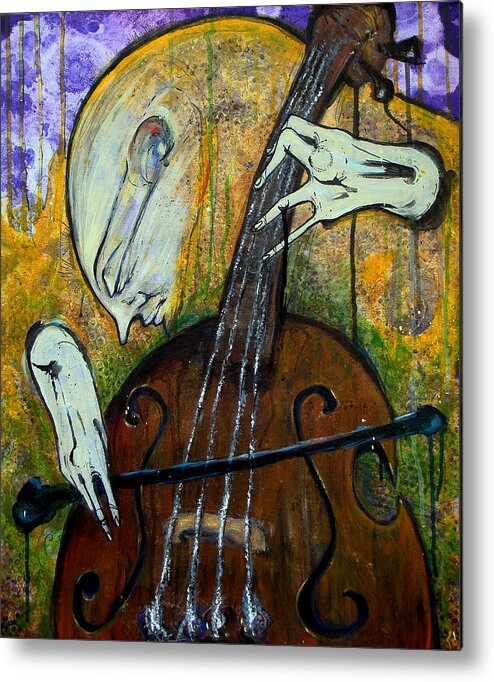Cello Metal Print featuring the painting The Celloist by Mark M Mellon