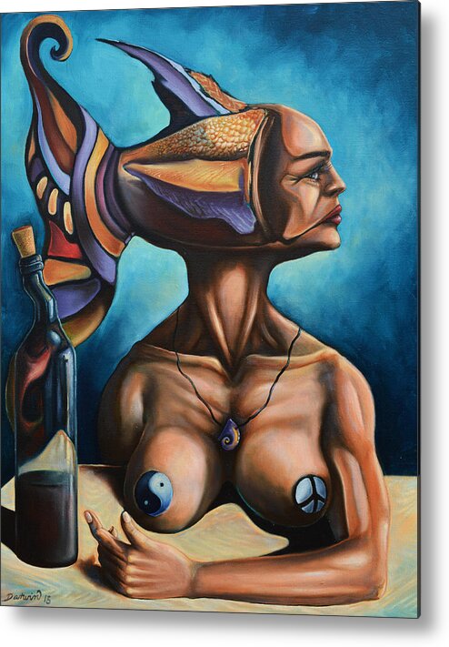 Surrealism Metal Print featuring the painting The confusion paradox by Darwin Leon