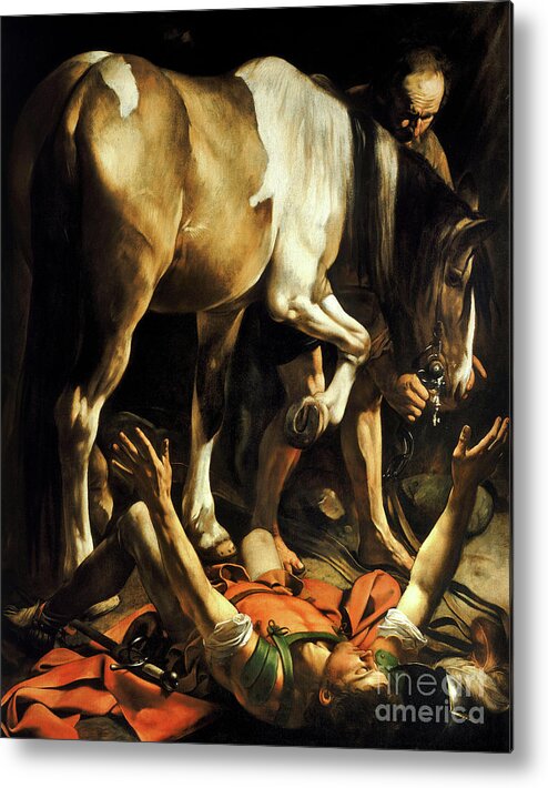 Caravaggio Metal Print featuring the painting The Conversion of Saint Paul by Caravaggio