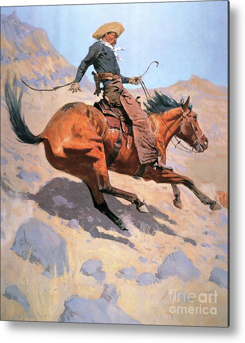Cowboy Metal Print featuring the painting The Cowboy by Frederic Remington