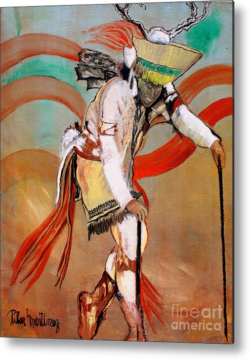 Shaman Metal Print featuring the painting The Deer Dance by Pilar Martinez-Byrne