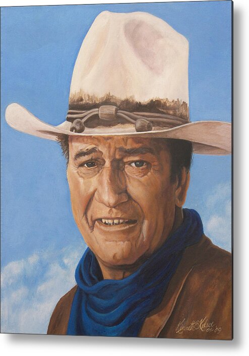 Cowboy Metal Print featuring the painting The Duke by Kenneth Kelsoe