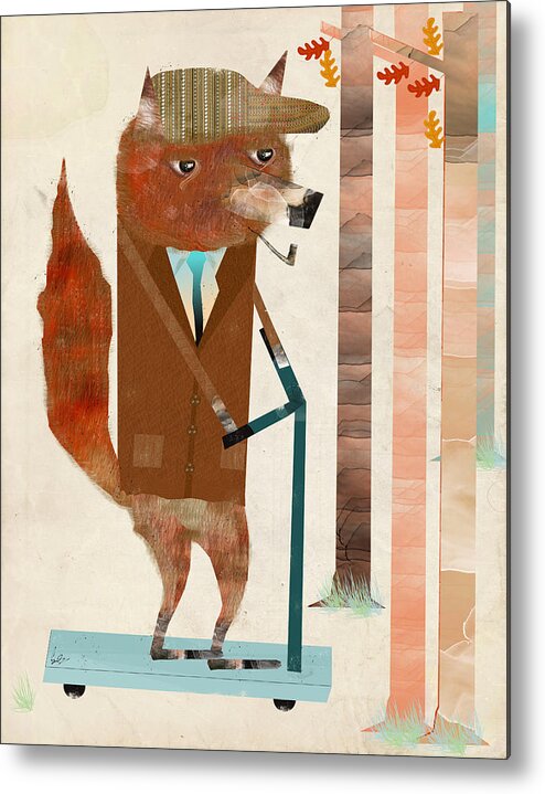 Mr Fox Metal Print featuring the painting The Eccentric Mr Fox by Bri Buckley