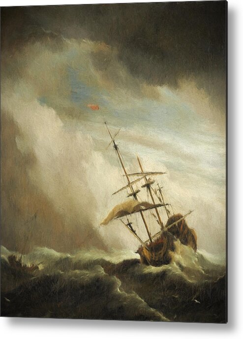Old Masters Metal Print featuring the painting The Gust 2 by Willem van de Velde