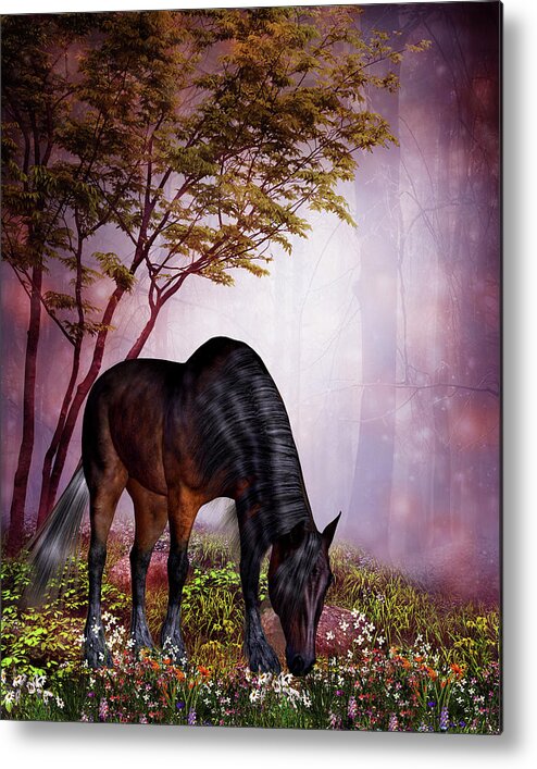 The Horse Metal Print featuring the digital art The Horse by John Junek