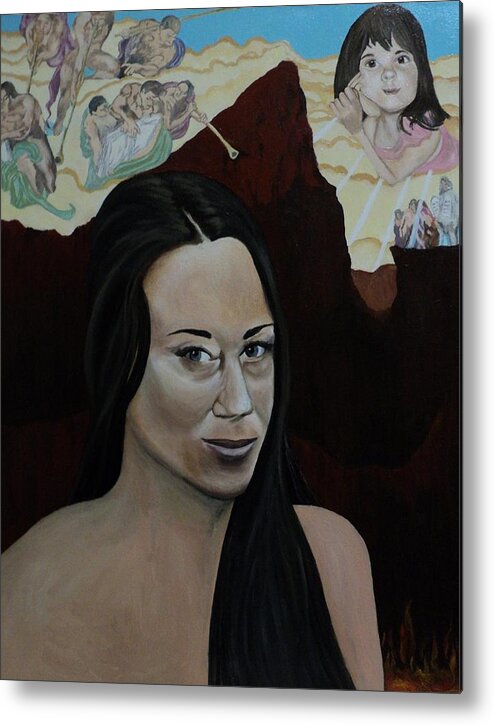 Casey Anthony Metal Print featuring the painting The Judgment of Casey Anthony The Sacrifice of Caylee Anthony by Angelo Thomas