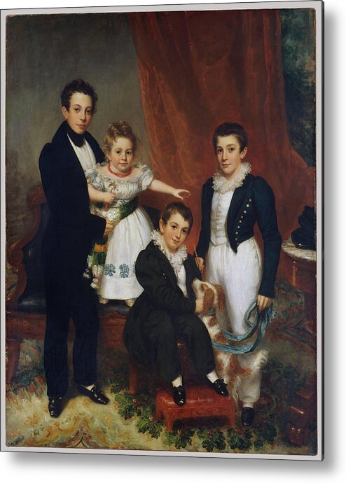 The Knapp Children Metal Print featuring the painting The Knapp Children by MotionAge Designs