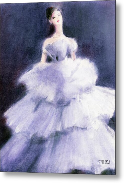Purple Dress Metal Print featuring the painting The Lilac Evening Dress by Beverly Brown Prints