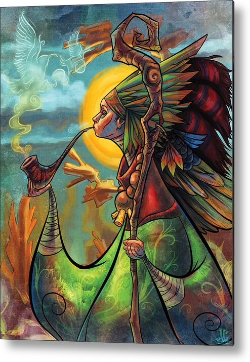 Illustration Metal Print featuring the painting The Mystic by Jayson Green