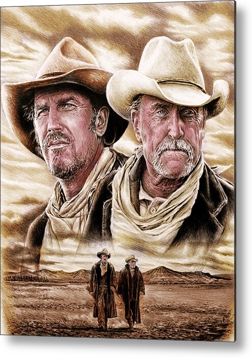 Open Range Metal Print featuring the drawing The Open Range colour edit by Andrew Read by Andrew Read