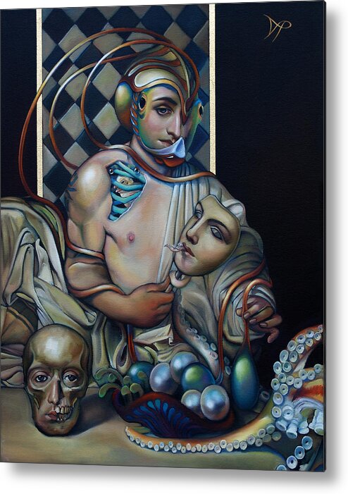 Mermaid Metal Print featuring the painting The Orbicle of Delphi by Patrick Anthony Pierson