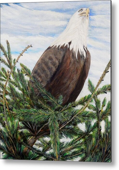 Eagle Metal Print featuring the painting The Oversee'er by Marilyn McNish