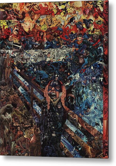 Collage Metal Print featuring the mixed media The Scream After Edvard Munch by Joshua Redman