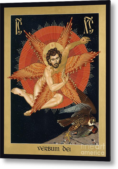 The Seraphic Christ Metal Print featuring the painting The Seraphic Christ - RLSEC by Br Robert Lentz OFM