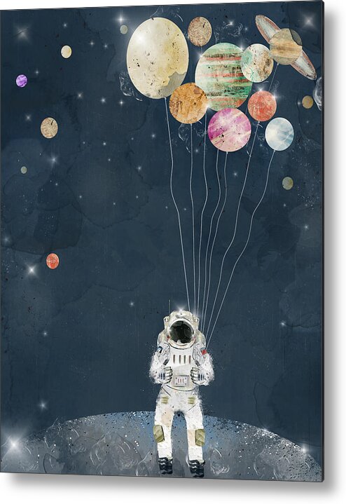 Solar System Metal Print featuring the painting The Solar Collector by Bri Buckley Solar System Metal Print featuring the painting The Solar Collector by Bri Buckley