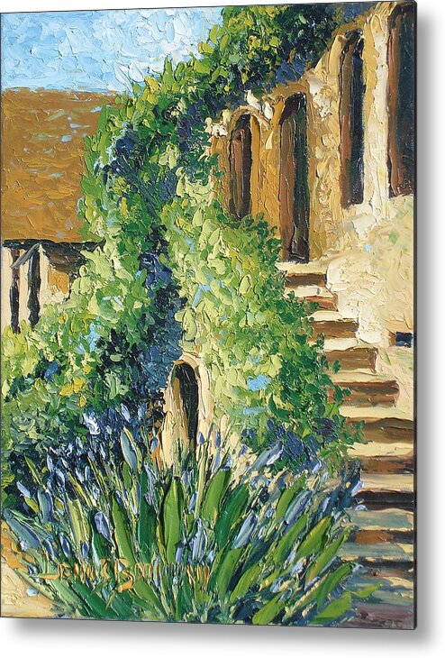City Scapes Metal Print featuring the painting The Stairs by Lewis Bowman