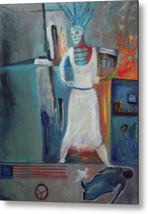 Lady Liberty Metal Print featuring the painting The State of Liberty by Susan Esbensen