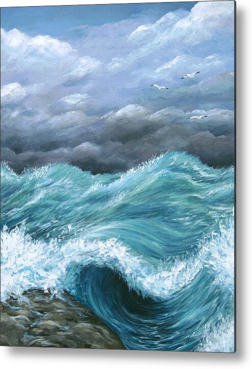 Sea Metal Print featuring the painting The Storm is coming Sea View 244 by Lucie Dumas