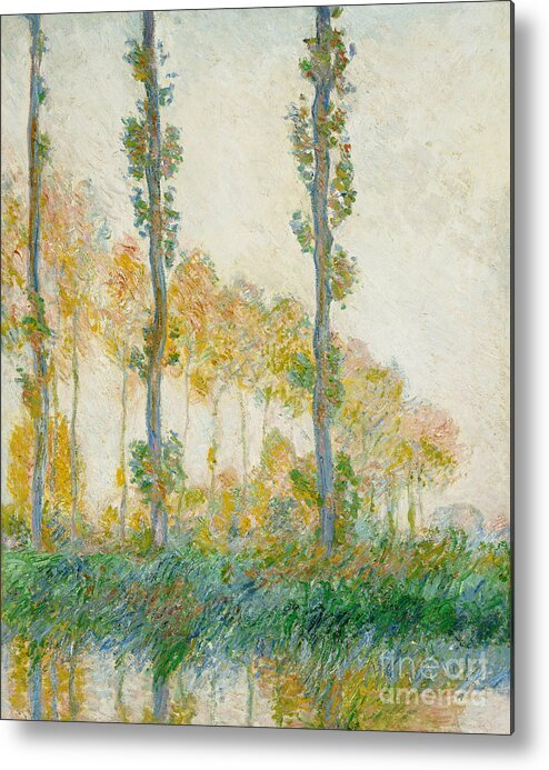 Impressionism; Impressionist; Landscape; River Metal Print featuring the painting The Three Trees, Autumn, 1891 C Monet by Claude Monet
