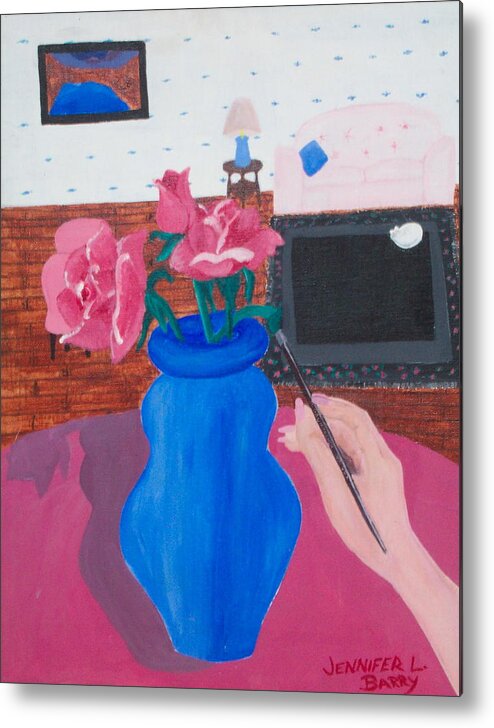 Vase Metal Print featuring the painting The Vase by Jennifer Hernandez