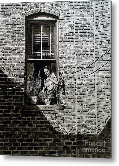 Window Metal Print featuring the painting The Bronx Window by Olga Silverman