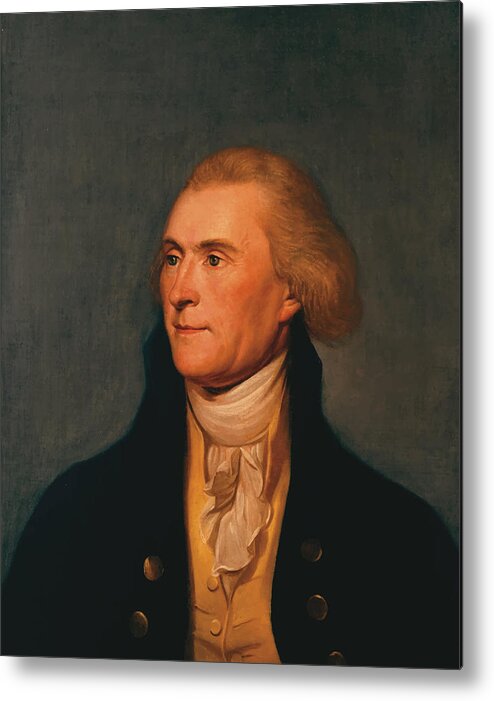Thomas Jefferson Metal Print featuring the painting Thomas Jefferson by War Is Hell Store