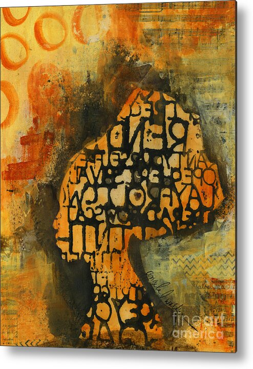Mixed Media Metal Print featuring the mixed media Thought FULL by Angela L Walker