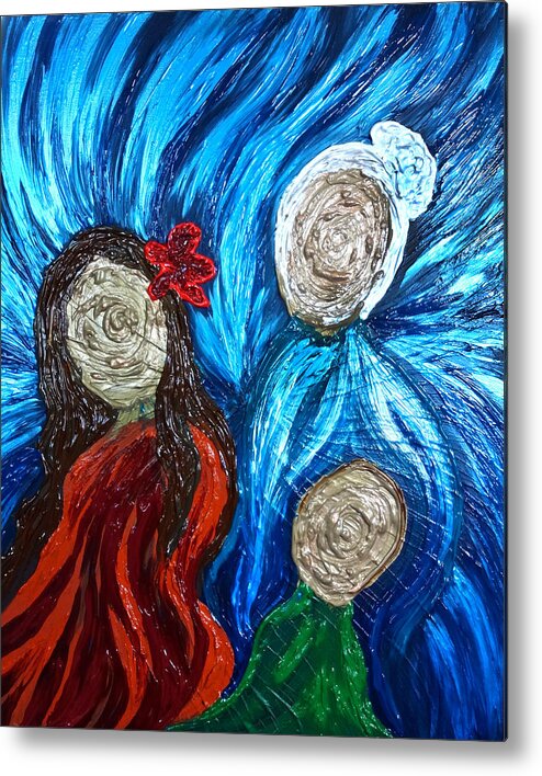 Three Metal Print featuring the painting Three Generations by Michelle Pier