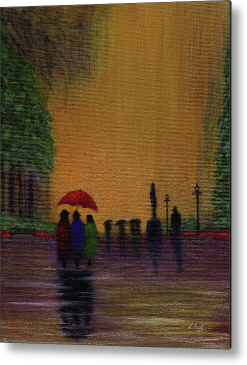 City Metal Print featuring the painting Three Gossips by Gordon Beck