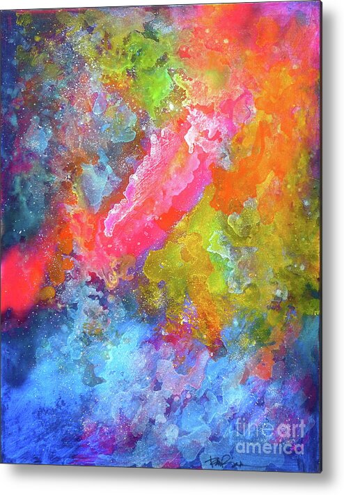 Title. Intermezzo Odyssey - Acrylic Painting On Canvas. From My Fantasies In Space Series Metal Print featuring the painting Title. INTERMEZZO ODYSSEY painting by Robert Birkenes