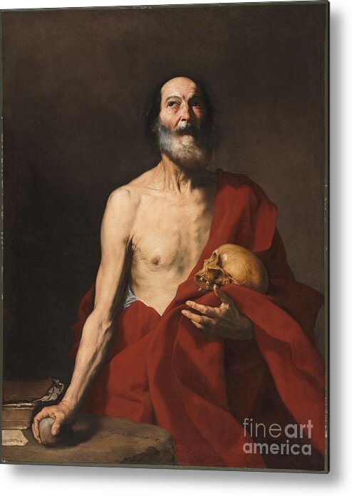Jusepe De Ribera Metal Print featuring the painting Title Saint Jerome by MotionAge Designs